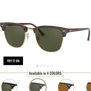 NWOT Ray-Ban Clubmaster in tortoise/black/green